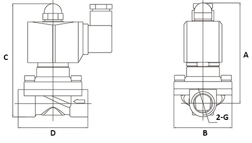 Клапан электромагнитный DN.ru VS300-ET-NC-24VDC 3/4ʺ Ду20 Ру10, соленоидный двухходовой, корпус - латунь, уплотнение - EPDM, резьбовой, нормально закрытый, прямого действия, катушка - 24В