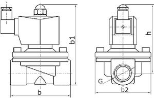 Клапан электромагнитный Росма СК-12-В G1 1/2 Ду40 Ру7 стальной, нормально закрытый, прямого действия, мембрана - Viton, с катушкой 24В